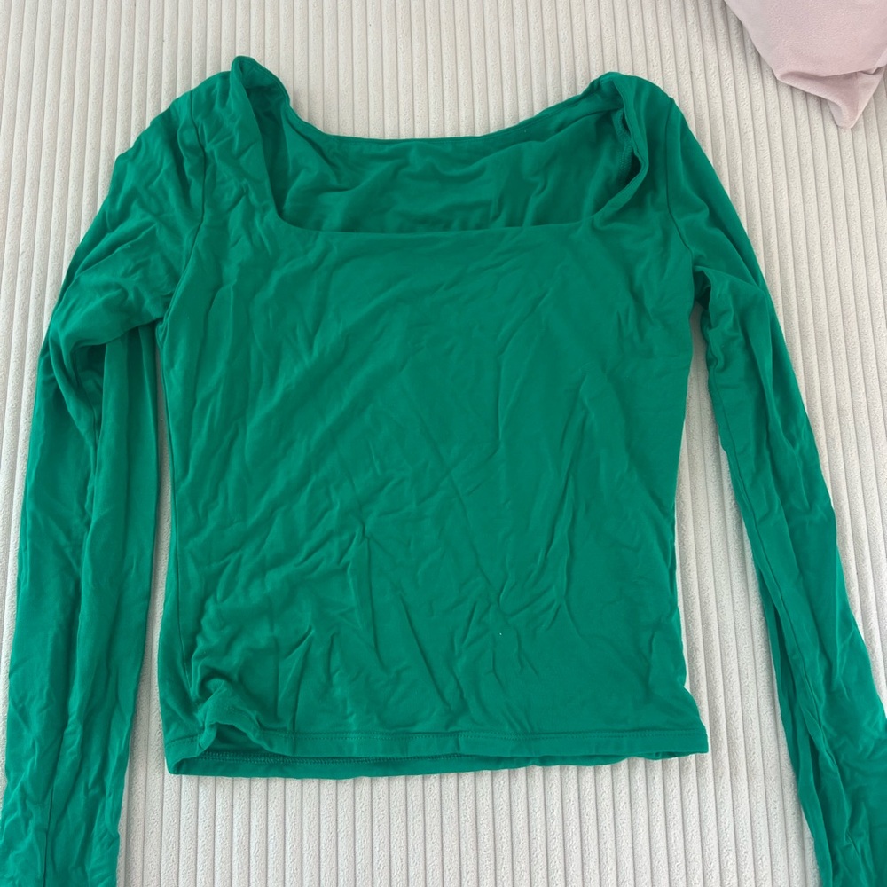 Green Long Sleeve Women's Top